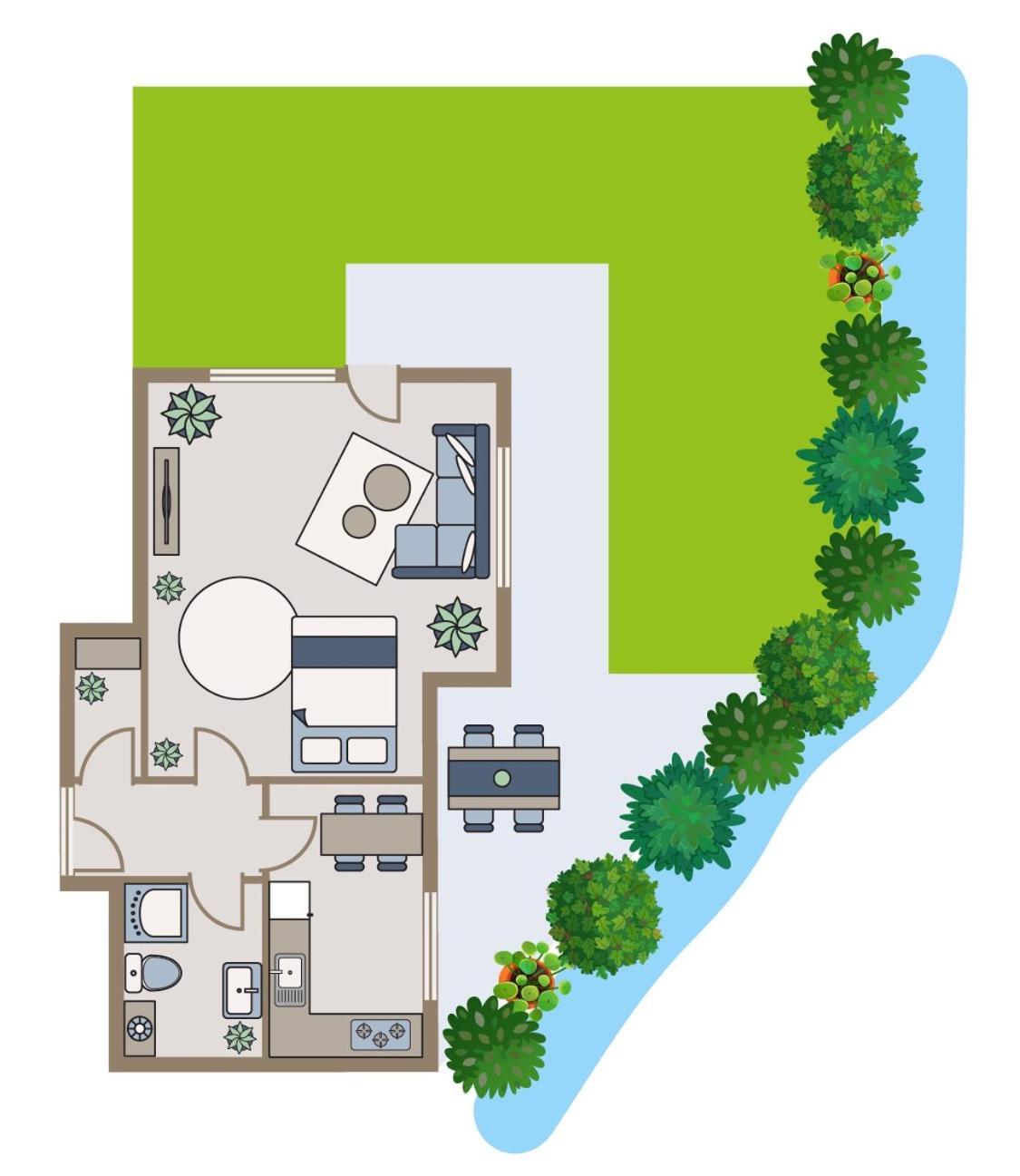 Studio-Apartment Mit Garten, Parkplatz & Kueche Offenburg Esterno foto